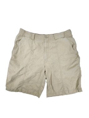 Tommy Bahama Khaki Shorts Size 35 Cotton Tencel Preppy Hidden Stretch Waist